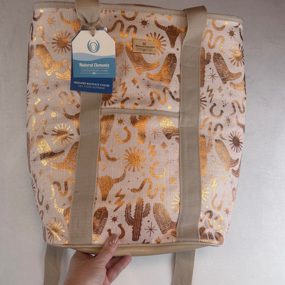 Natural Elements Insulated Backpack‎ Cooler Bag Western Cowgirl Boots New NWT